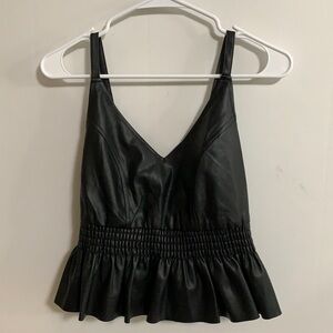 Bar 3 faux leather sleeveless top extra small NWT
